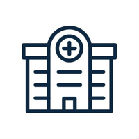 An icon depicting a hospital