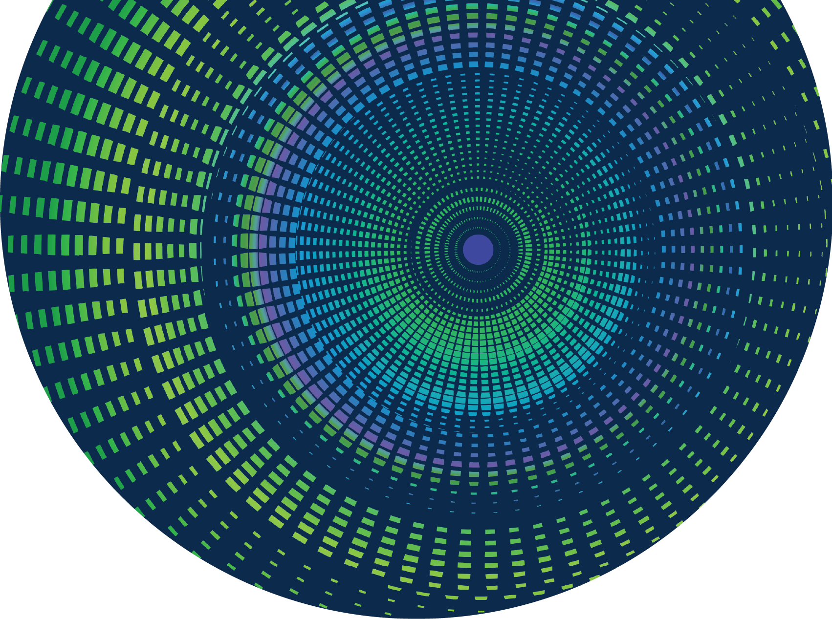 A graphic of colorful concentric circles